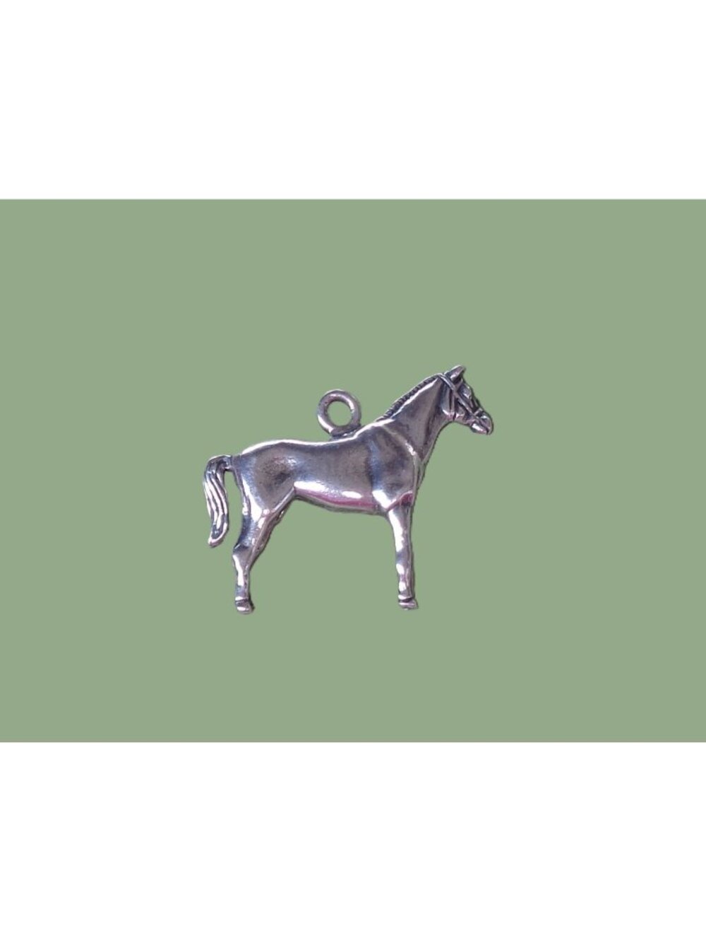 Vtg Sterling Silver Standing Horse Equestrian Charm Small 1" Pendant Western